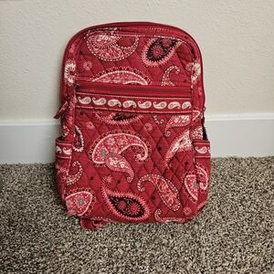 Vera Bradley Red Paisley Backpack Purse